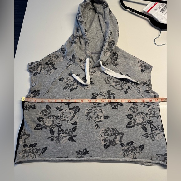 Calvin Klein Performance Floral Gray Sleeveless Hoodie Size Small - Picture 7 of 8